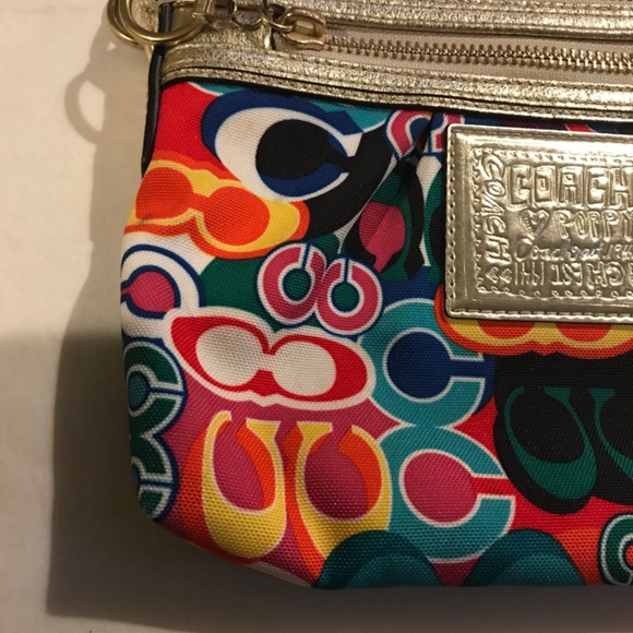 Coach Poppy Pop C Swingpack Brass/Multicolor/Gold - Picture 3 of 13
